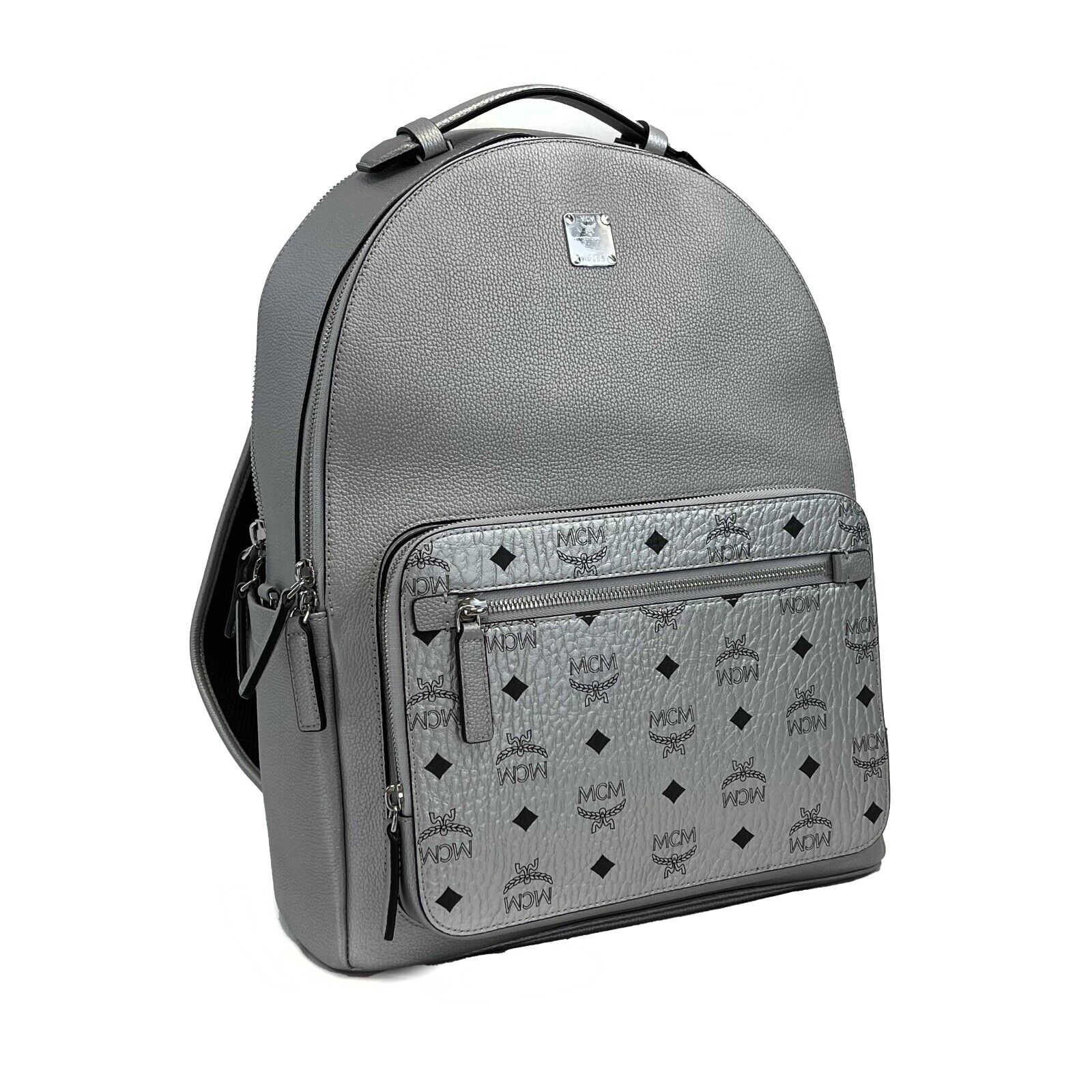 Mcm silver backpack best sale