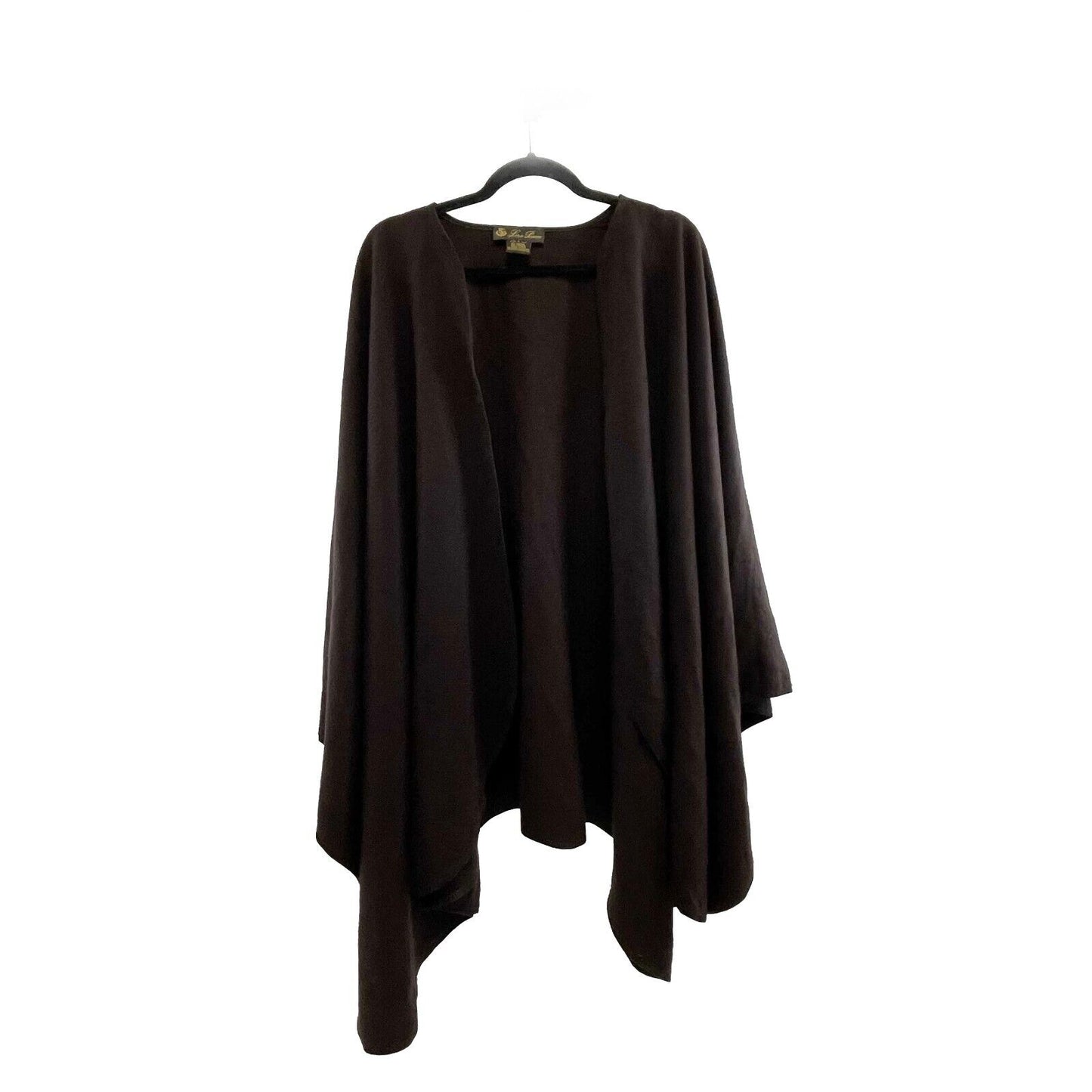 Loro Piana Shawl Espresso Brown Pure Cashmere Suede Trimmed Cape Cape One Size