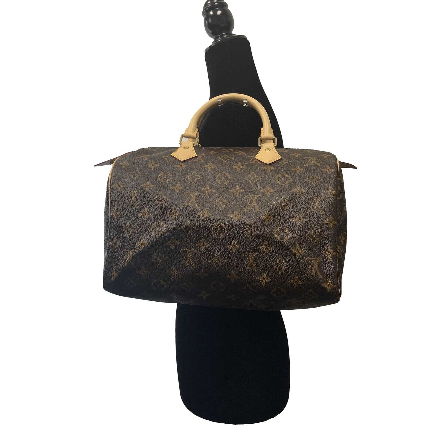 Louis Vuitton - New 30 Speedy - Brown / Beige Monogram Canvas Top Handle Bag