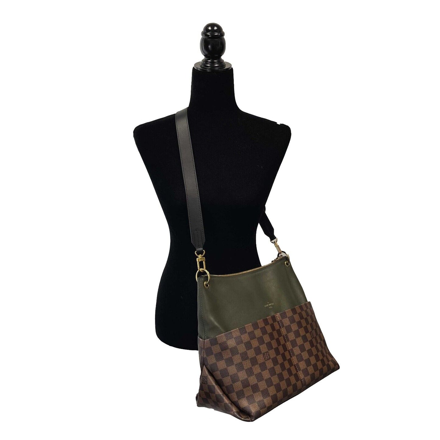 Louis Vuitton - Damier Ebène Canvas Maida Hobo - Brown/Green Shoulder Bag