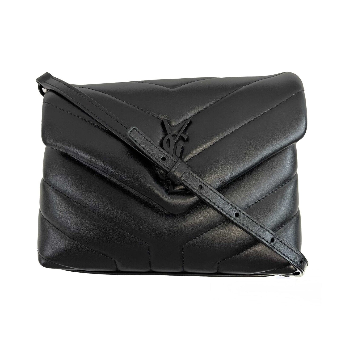 Saint Laurent - Calfskin Y Black Quilted Monogram Toy Loulou Crossbody