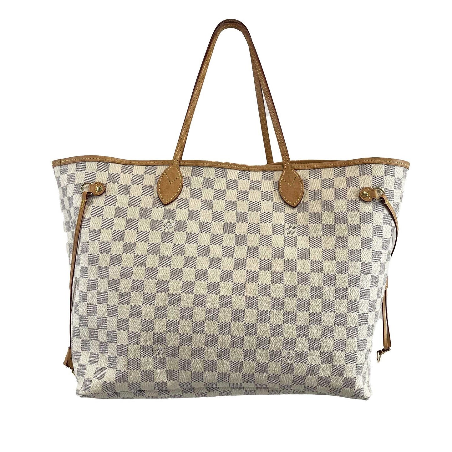 Louis Vuitton Neverfull GM Damier Azur W/Pouch White Handbag