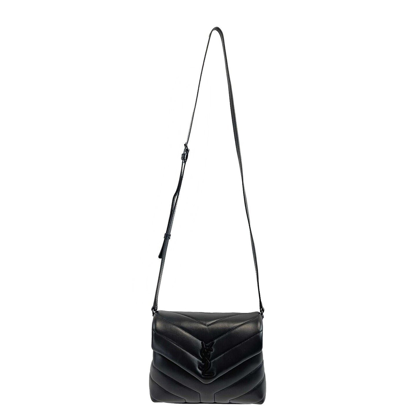 Saint Laurent - Calfskin Y Black Quilted Monogram Toy Loulou Crossbody