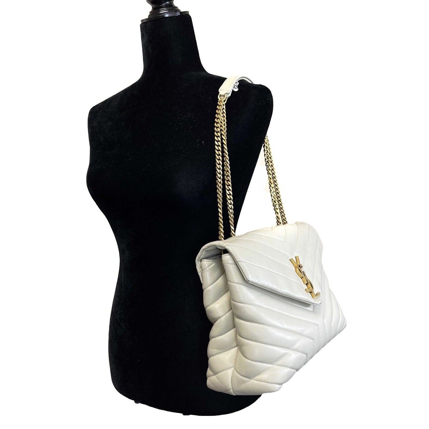 Saint Laurent Loulou Shoulder Bag Matelasse Chevron Leather Medium