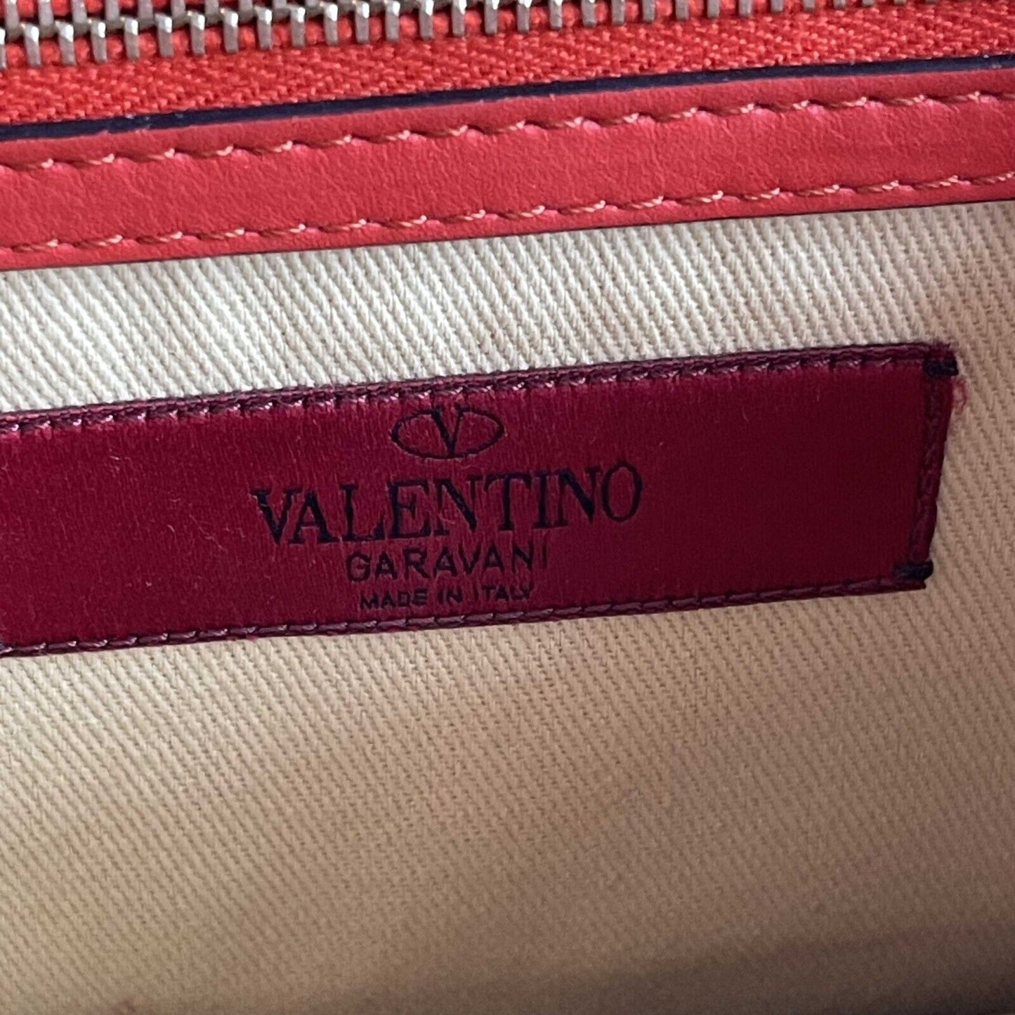 Valentino - Vitello Glam Lock Rockstud Flap - Red Leather Crossbody