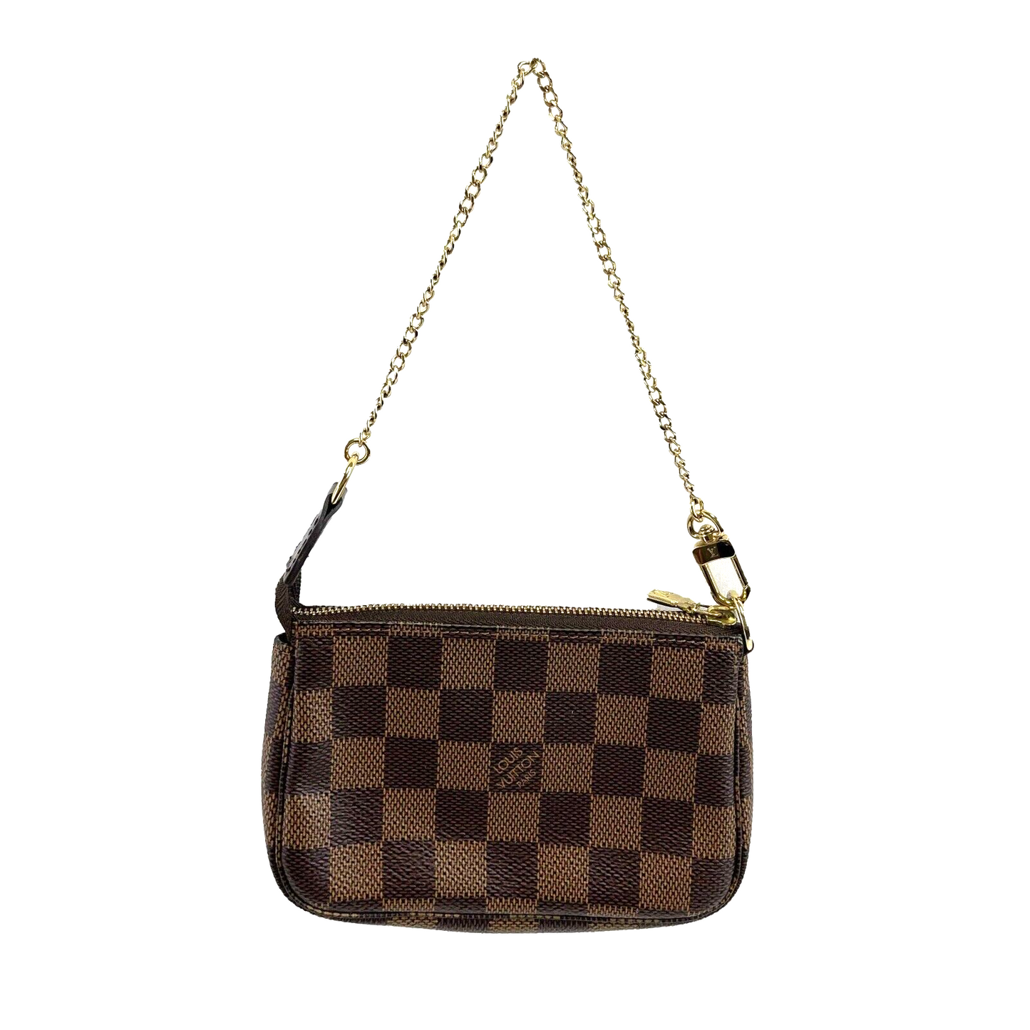 Louis Vuitton Mini Pochette Damier Ebene Brown Accessories