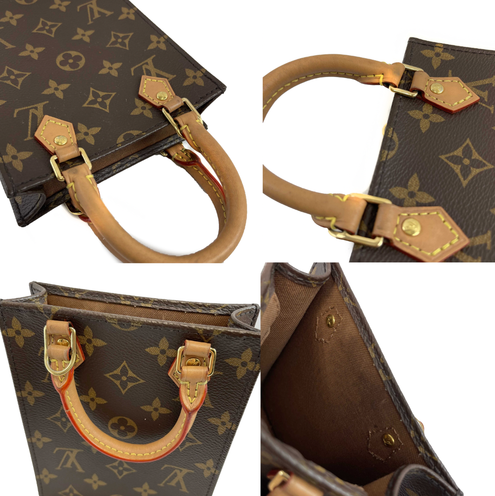 LOUIS VUITTON - LV Monogram Petit Sac Plat - Brown Canvas Top Handle w/ Strap