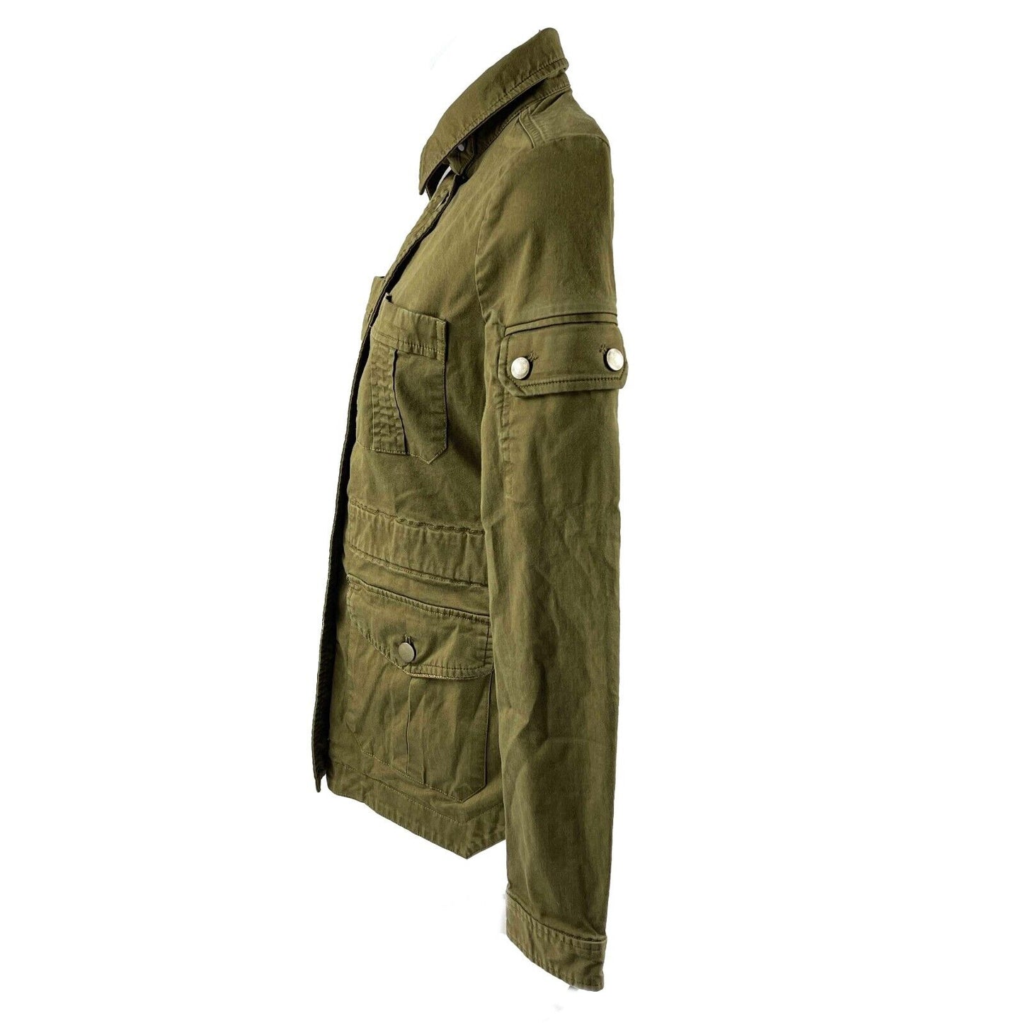 Veronica Beard Camp Utility Button Army Green 0 XS Jacket