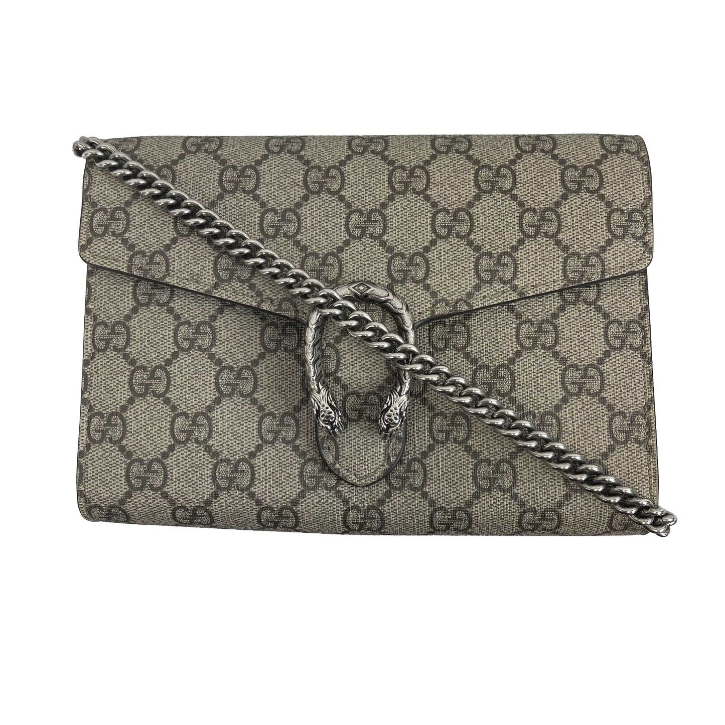 Gucci - Excellent Dionysus Beige / Ebony GG Supreme Chain Wallet / Crossbody