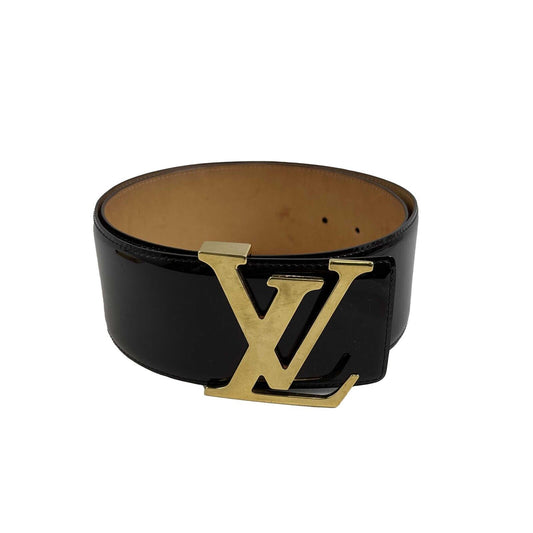 Louis Vuitton Vernis Belt LV Logo Amarante Brown 85/34