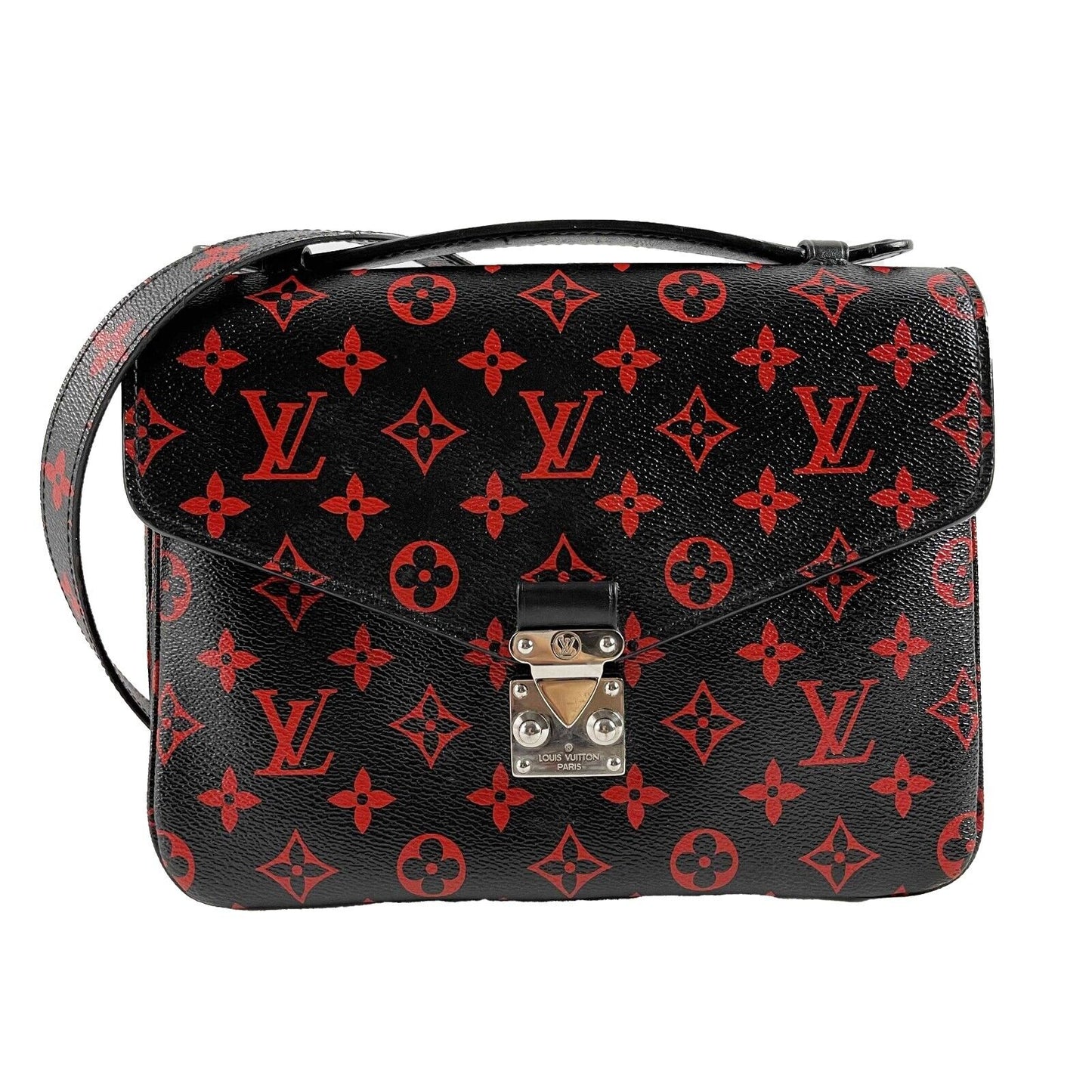 Louis Vuitton Excellent Monogram Infrarouge Pochette Metis Black/Red Crossbody