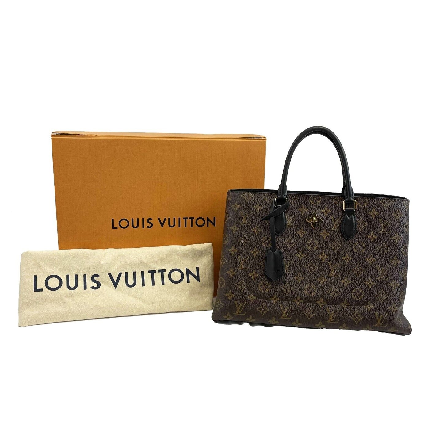 Louis Vuitton - LV Brown Monogram Flower Tote w/ Strap - Full Kit