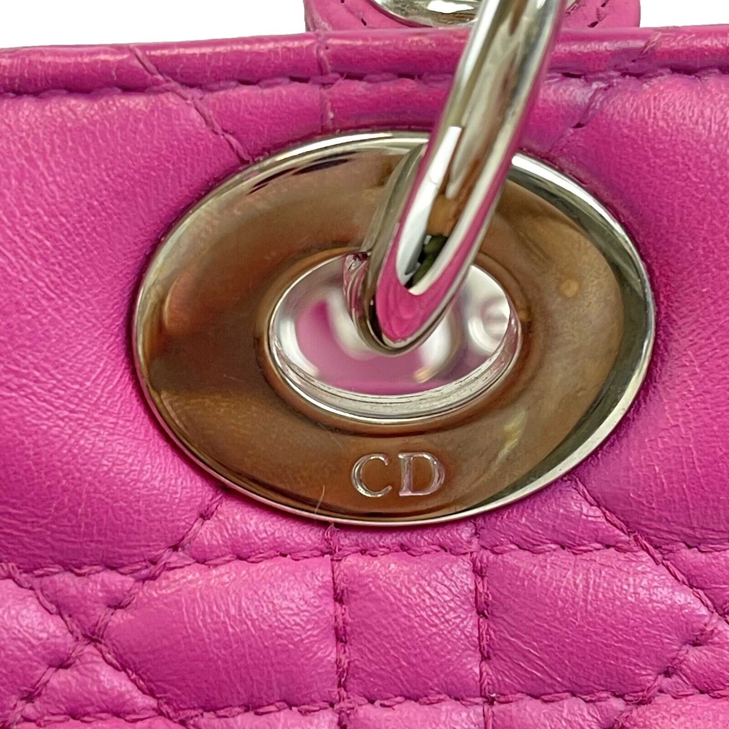 Christian Dior - Lady Dior Cannage Medium - Rani Pink Top Handle Shoulder Strap