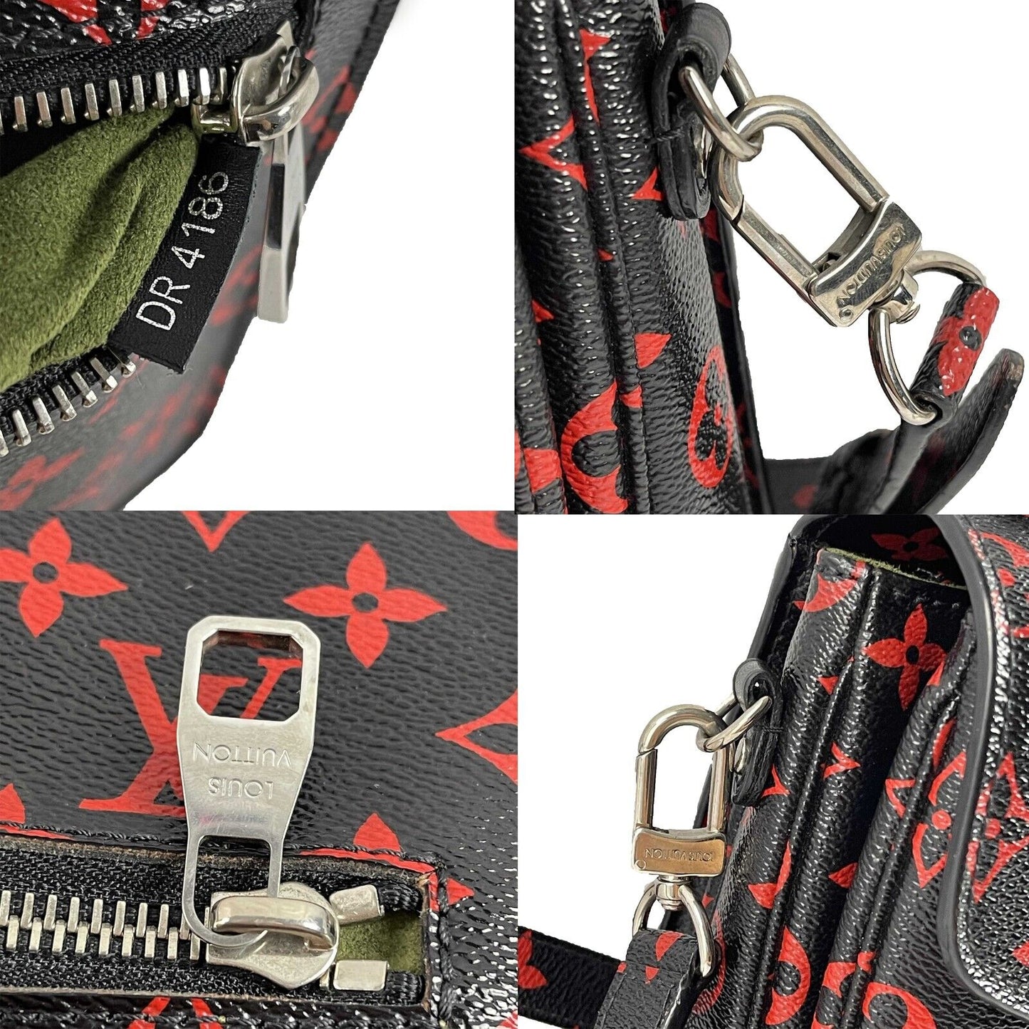 Louis Vuitton Excellent Monogram Infrarouge Pochette Metis Black/Red Crossbody