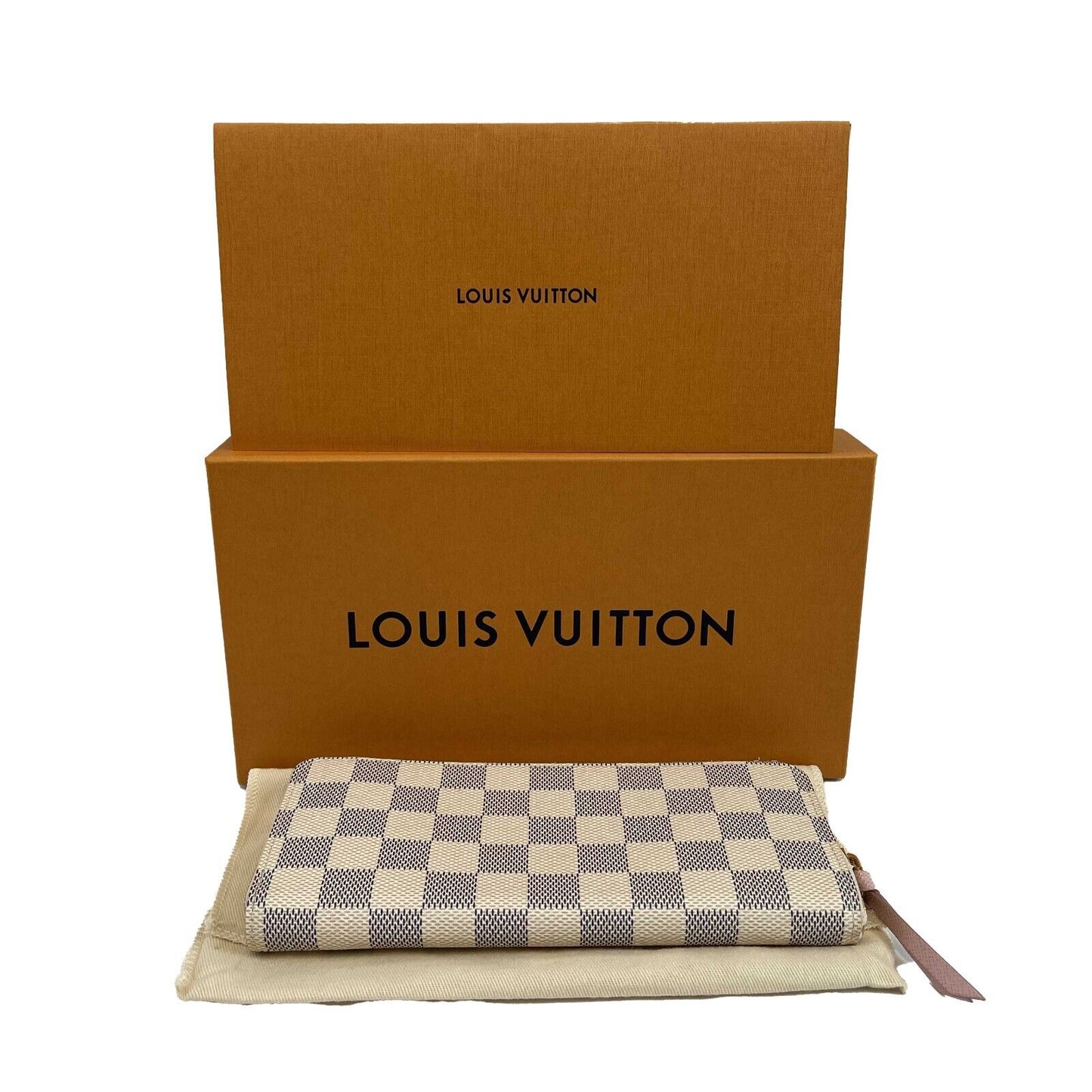 Louis Vuitton Clemence Wallet Damier Azur NEW Rose Ballerine