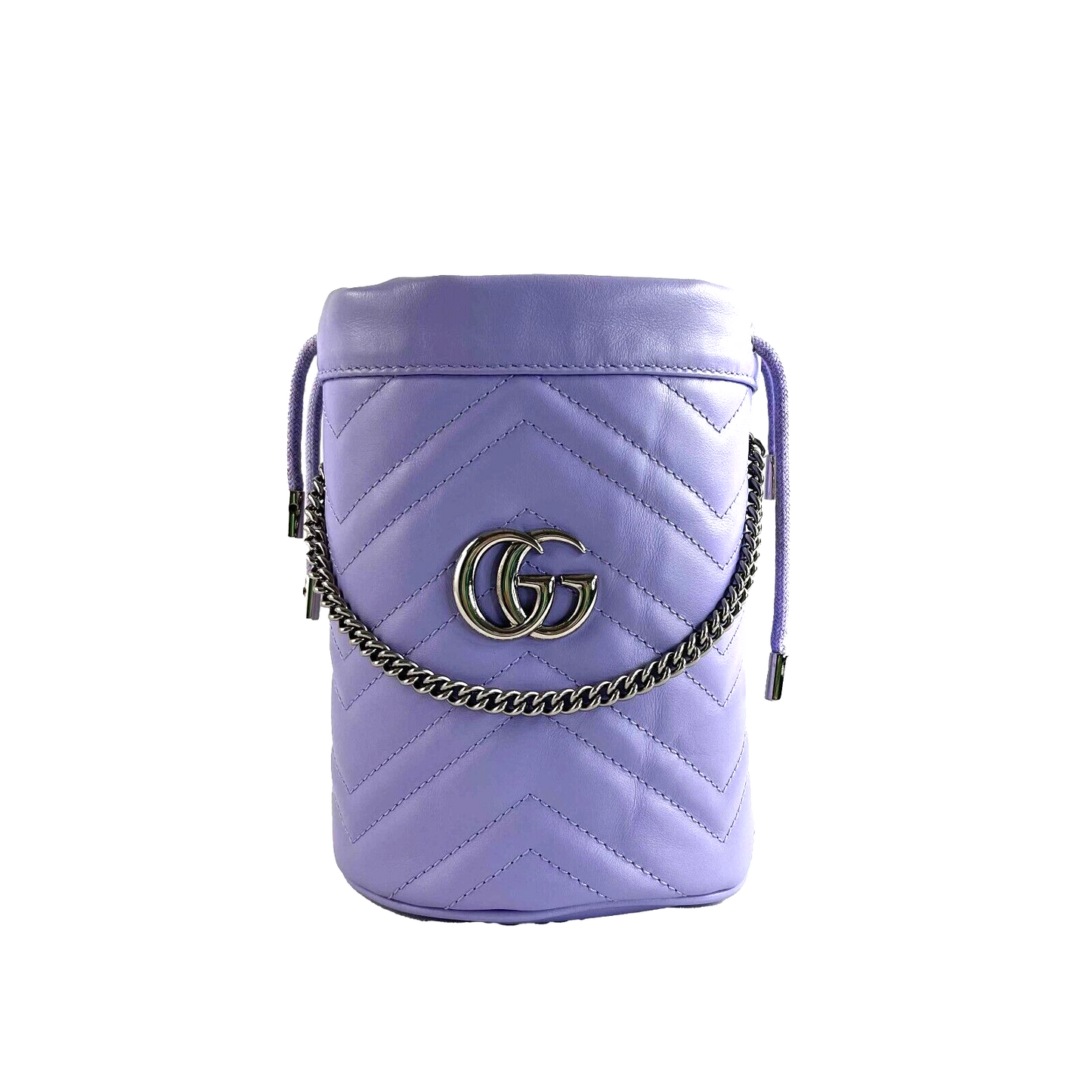 Gucci GG Marmont Bucket Crossbody Bag Matelasse Mini Purple