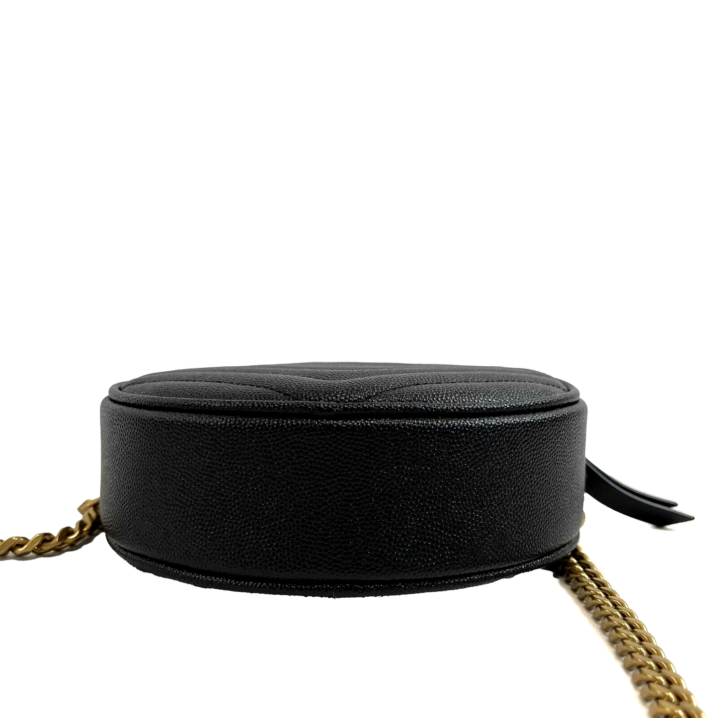 Saint Laurent Vinyle YSL Round Quilted Grain de Poudre