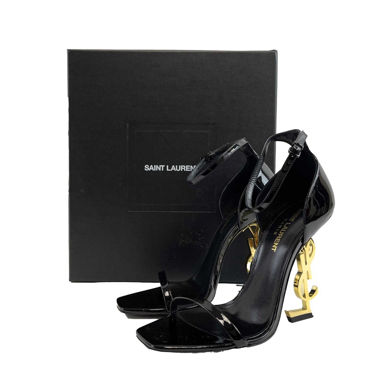 Saint Laurent-Opyum Sandals In Patent Leather Black 37 US 7 Shoes