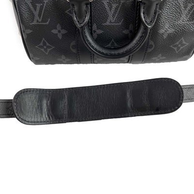 Louis Vuitton Excellent Reverse Monogram Eclipse Keepall XS Black Crossbody Bag