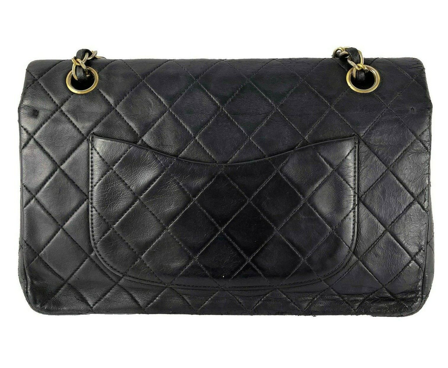 CHANEL- Vintage Medium Classic Double Flap - Black Shoulder Bag / Crossbody