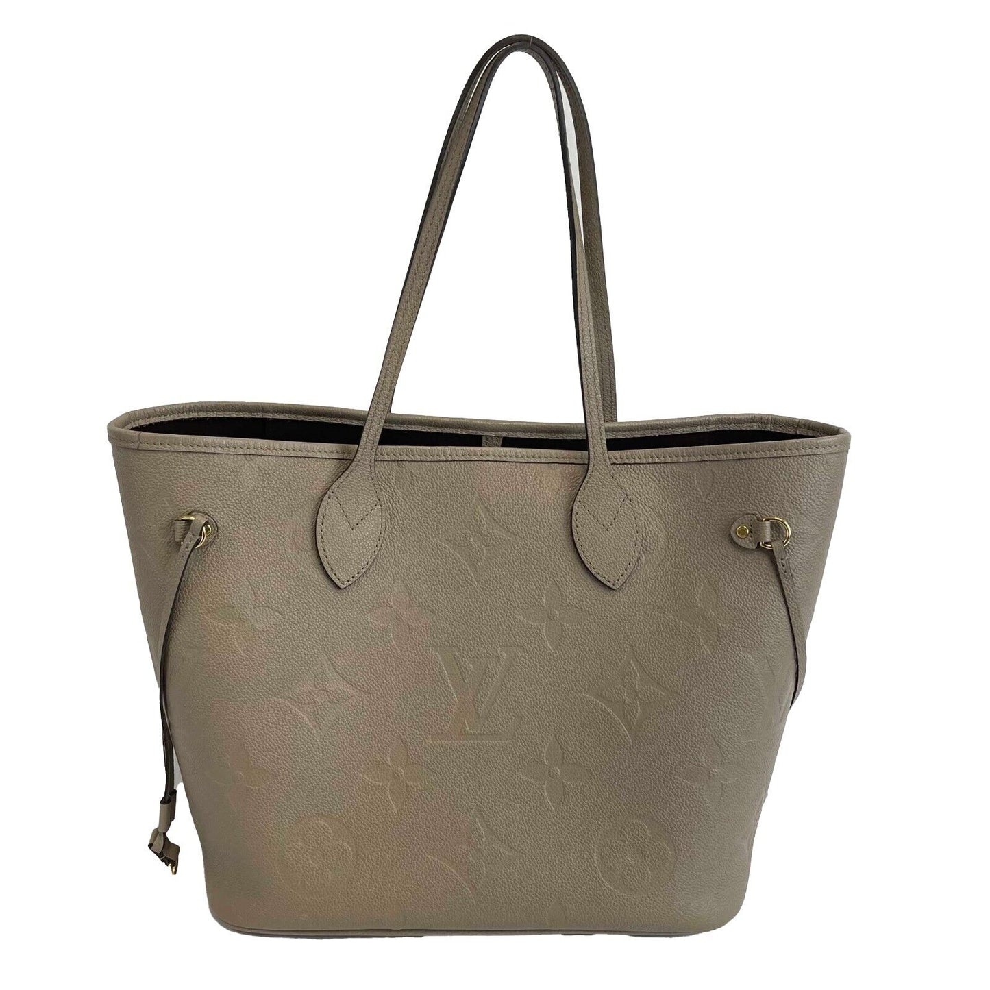 Louis Vuitton - Neverfull MM Embossed Leather Turtledove/Taupe Tote w/ Pouch