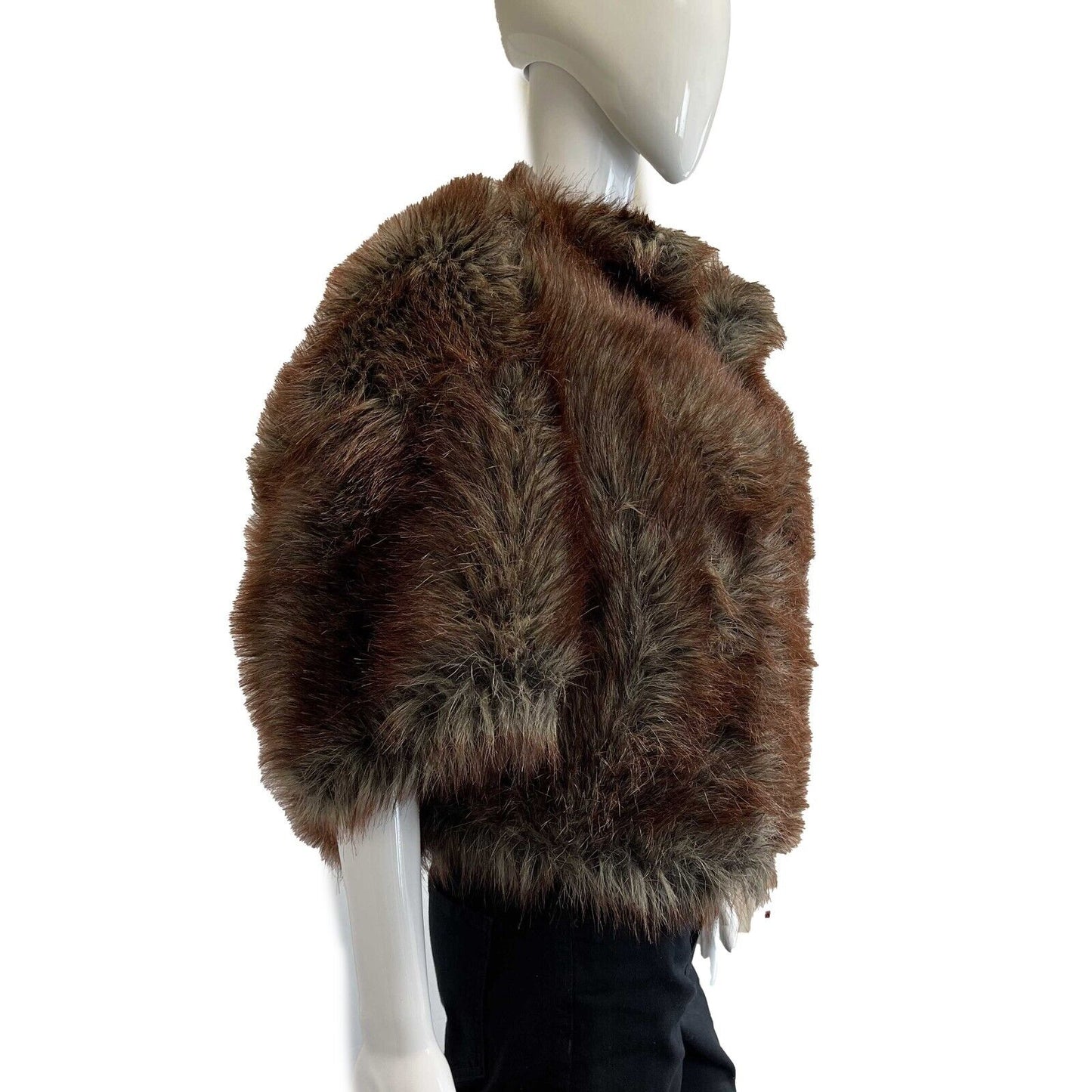 Junya Watanabe Comme des Garcons Eco Fur Shawl Wrap Jacket AD2011 Brown Small