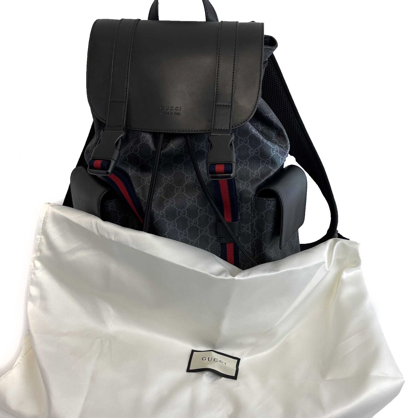 Gucci - Excellent - Men's GG Supreme Coated Black Backpack