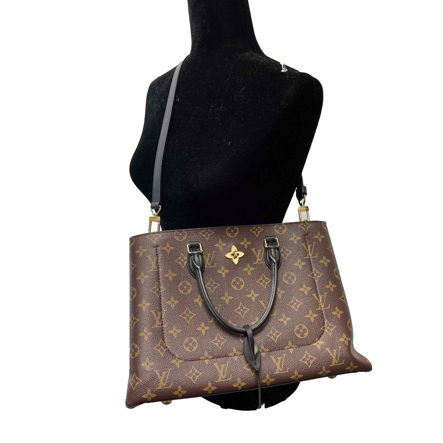 Louis Vuitton - LV Brown Monogram Flower Tote w/ Strap - Full Kit