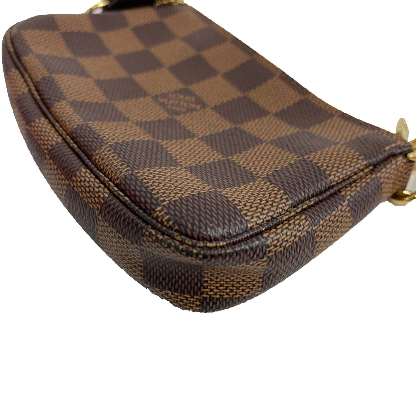 Louis Vuitton Mini Pochette Damier Ebene Brown Accessories