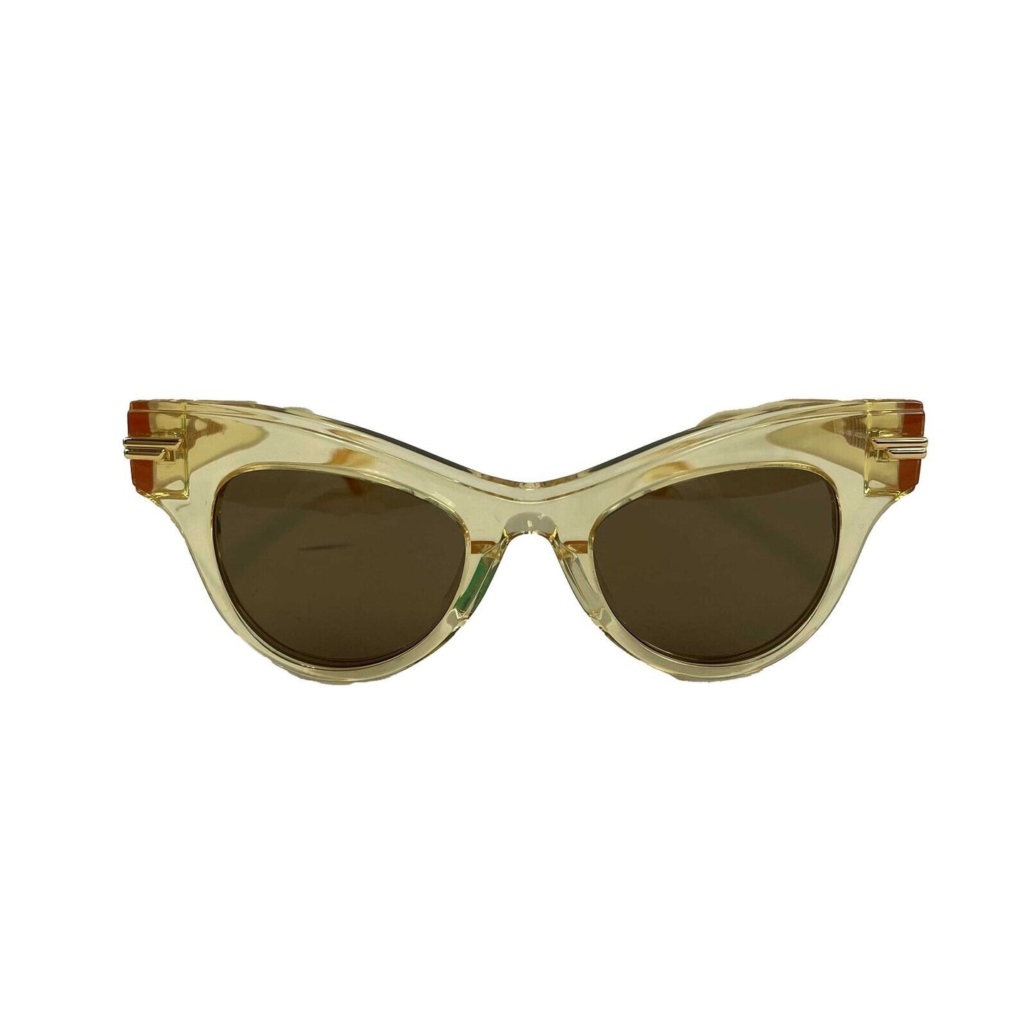 Bottega Veneta Acetate 2022 Yellow Animation Cat Eye Translucent Sunglasses