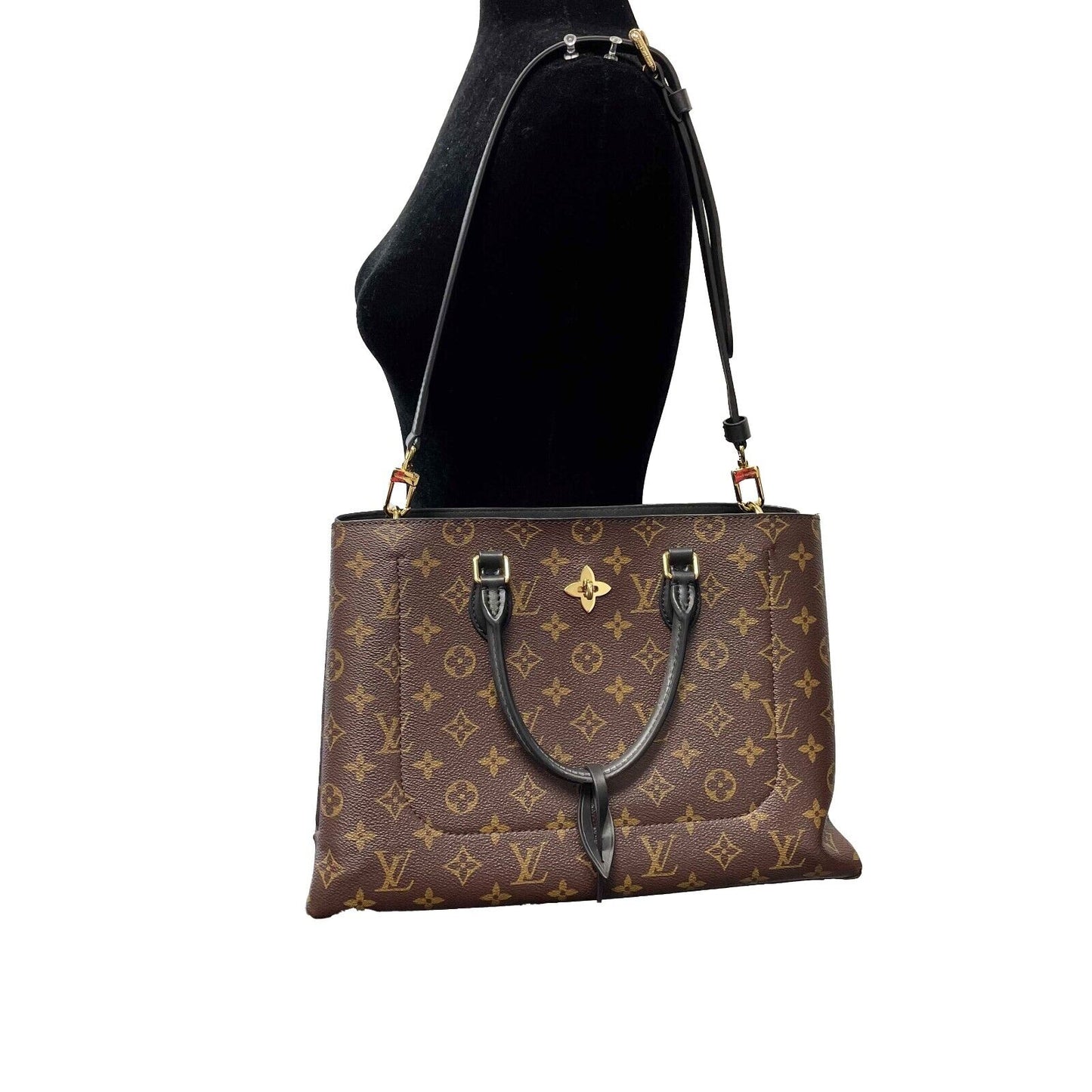 Louis Vuitton - LV Brown Monogram Flower Tote w/ Strap - Full Kit