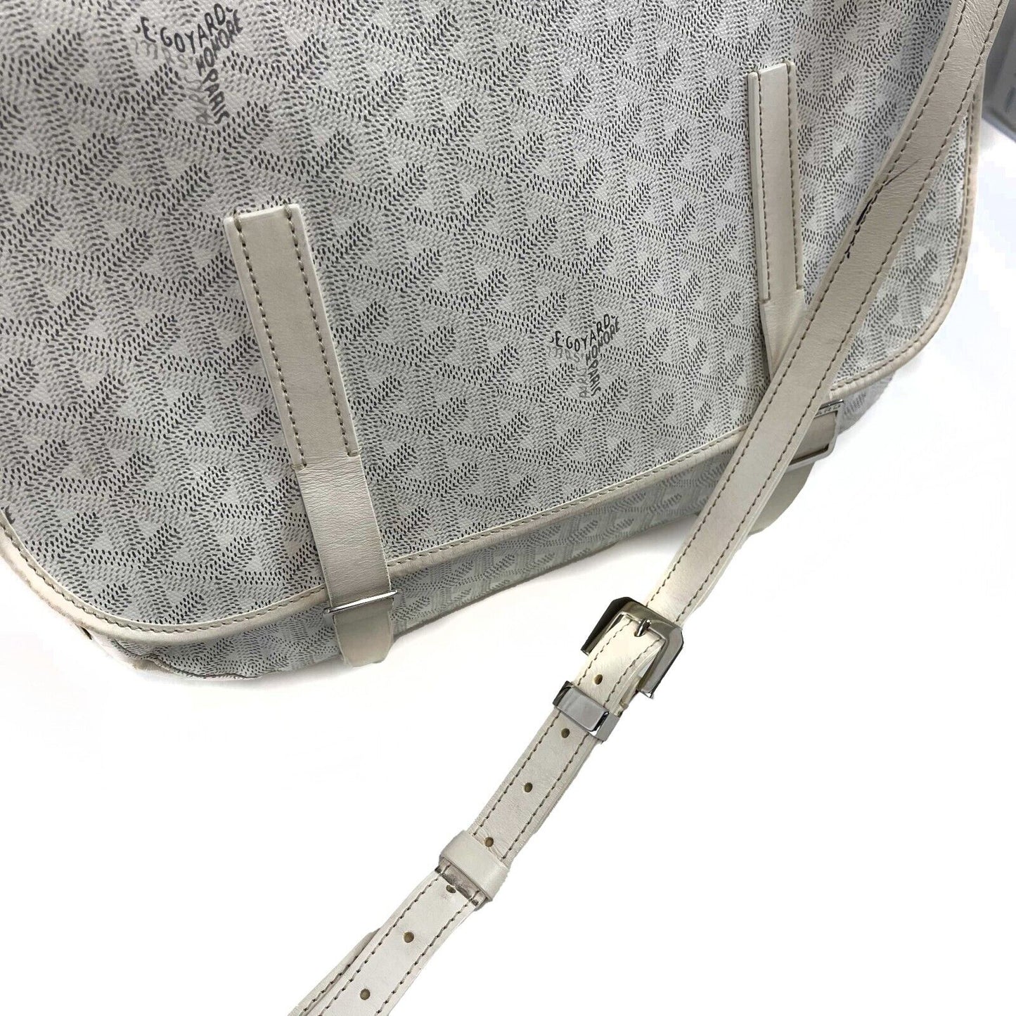 Goyard Belvedere Messenger Bag Coated Canvas MM White Good