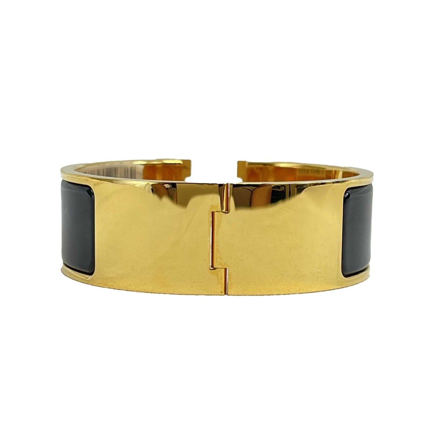 Hermes - Excellent - Clic Clac Bracelet - Gold / Black Cuff