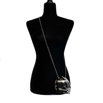 CHANEL - Helmet Bag Minauderie Chain Bag Black / White Resin BRAND NE
