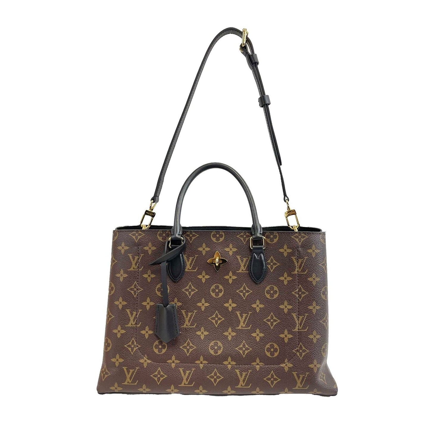 Louis Vuitton - LV Brown Monogram Flower Tote w/ Strap - Full Kit