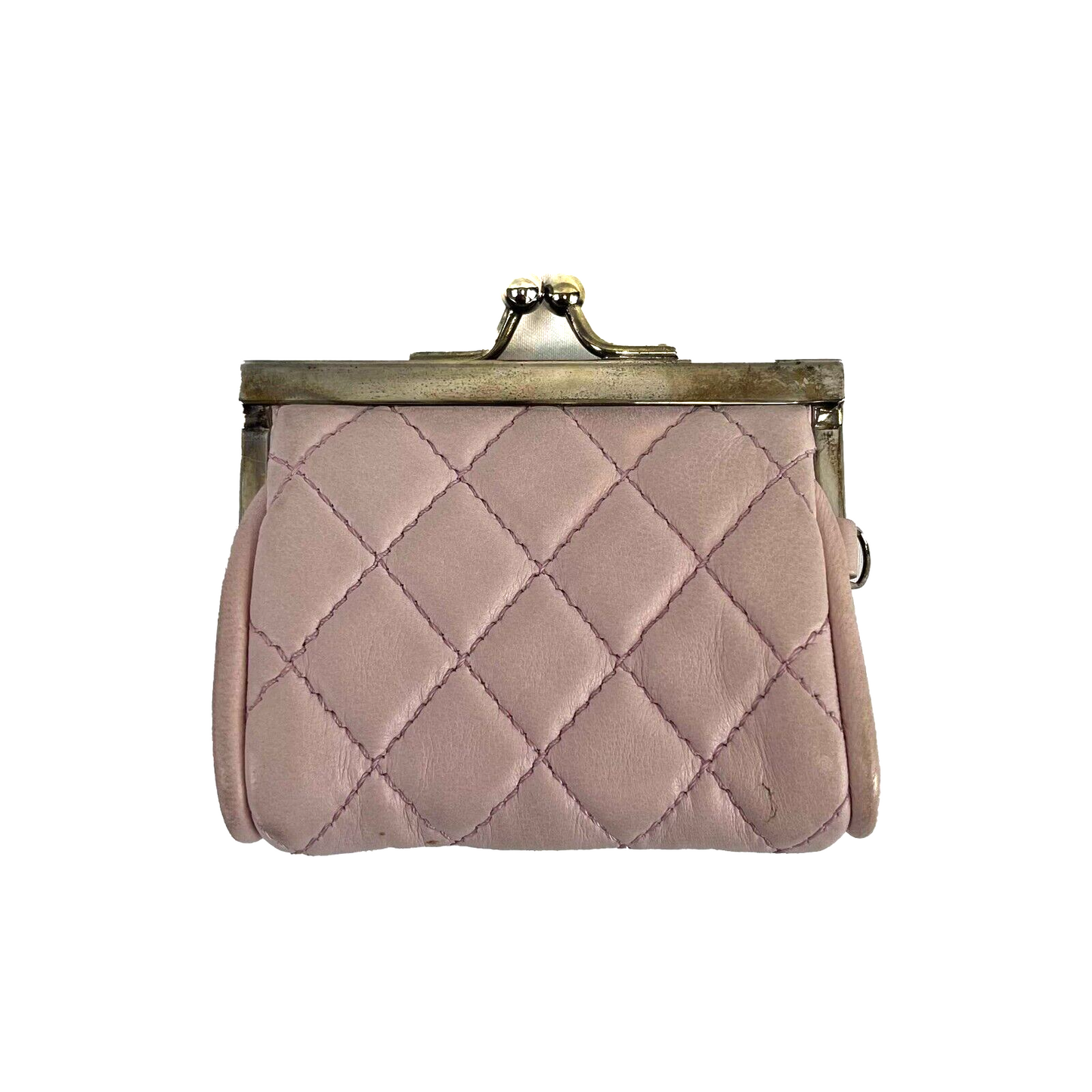 Chanel Rare clutch leather Pink CC quilted with matching coin purse 08 / 09