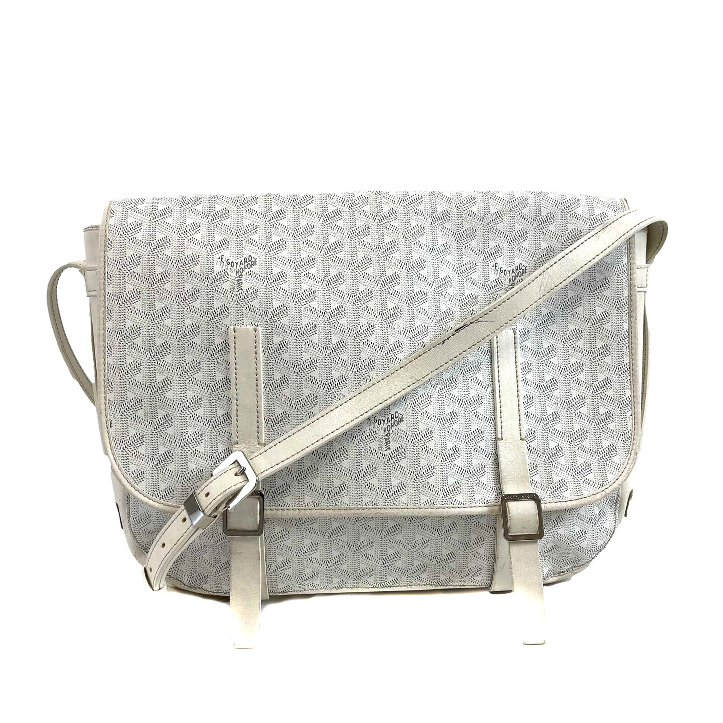 Goyard Belvedere Messenger Bag Coated Canvas MM White Good