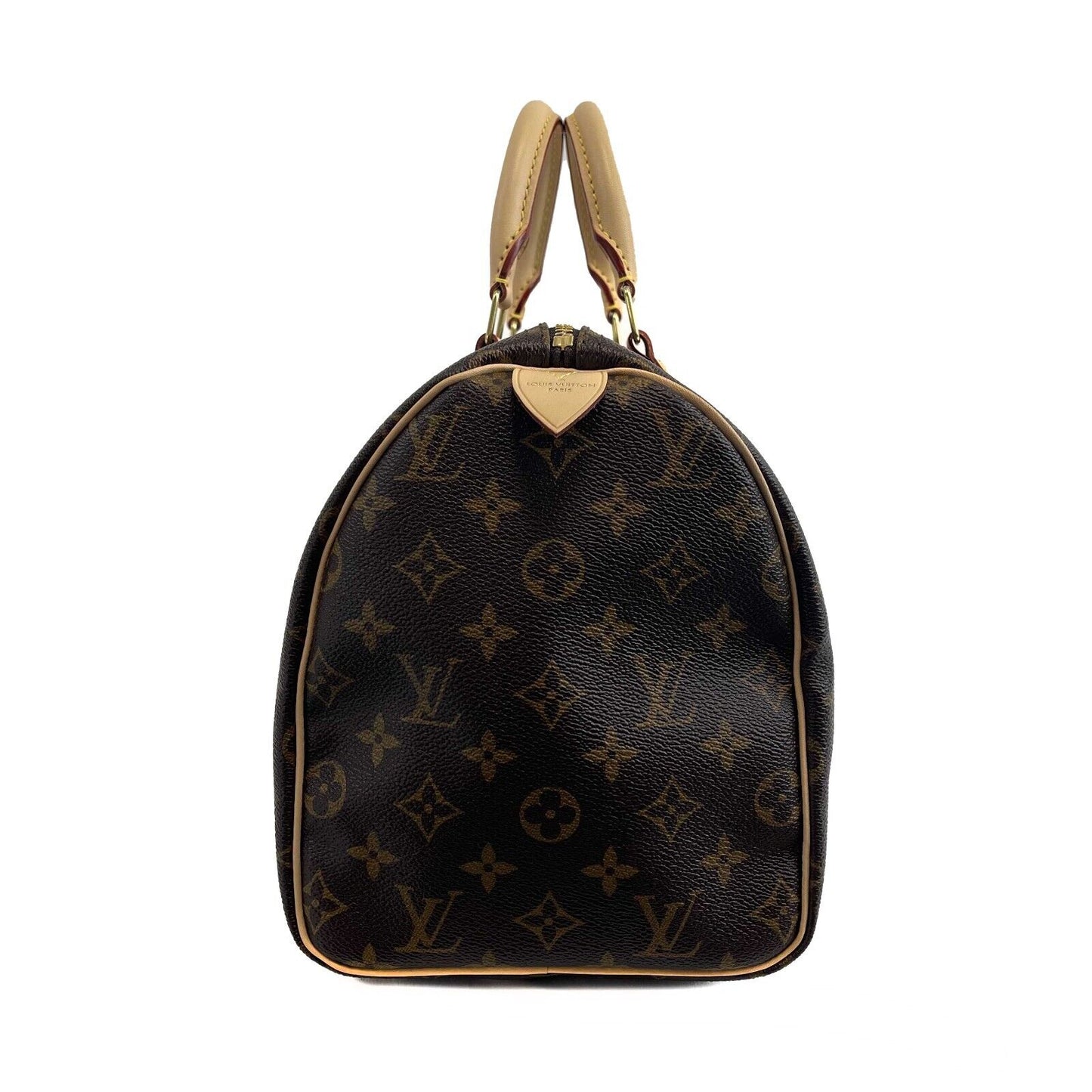 Louis Vuitton - New 30 Speedy - Brown / Beige Monogram Canvas Top Handle Bag