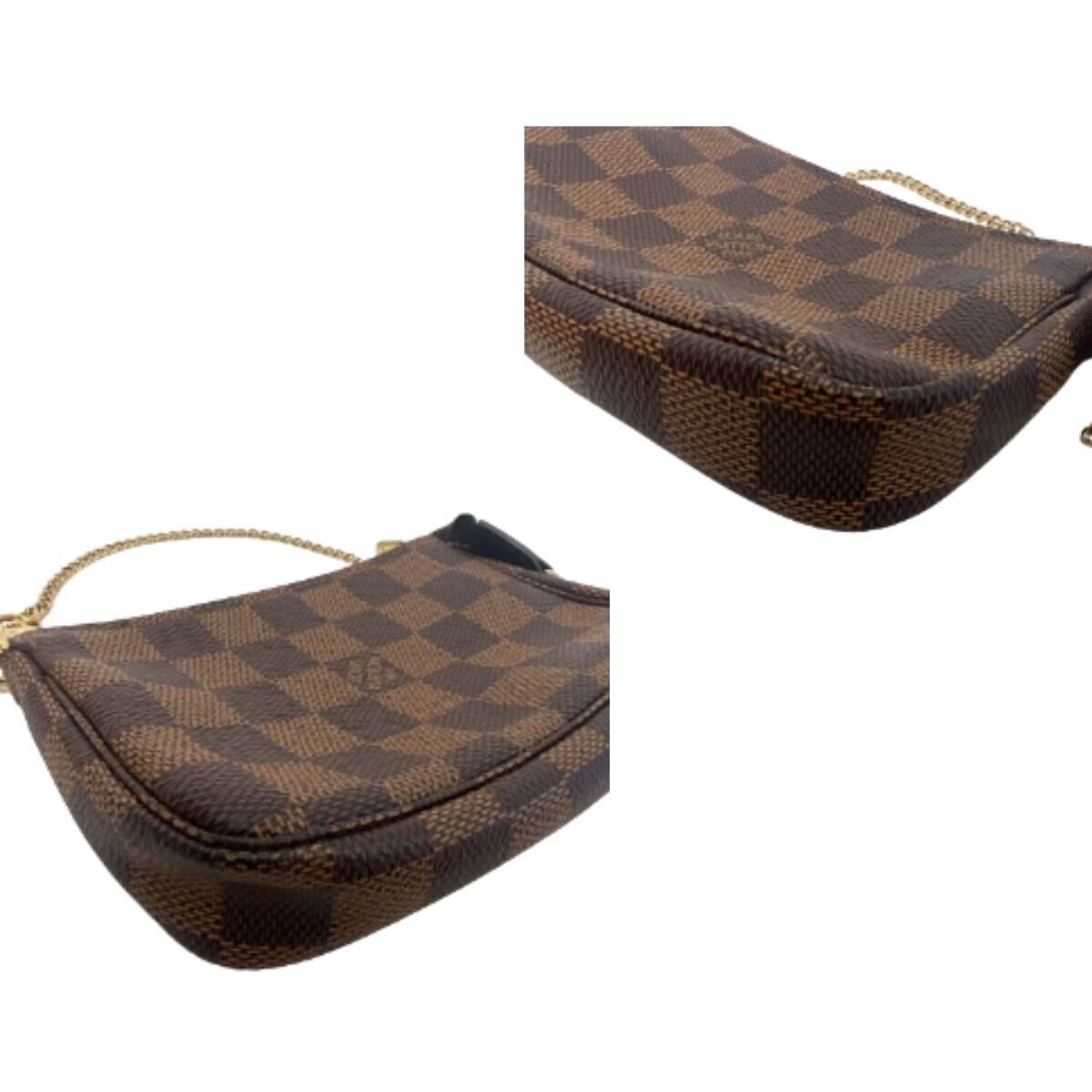 Louis Vuitton Mini Pochette Damier Ebene Brown Accessories