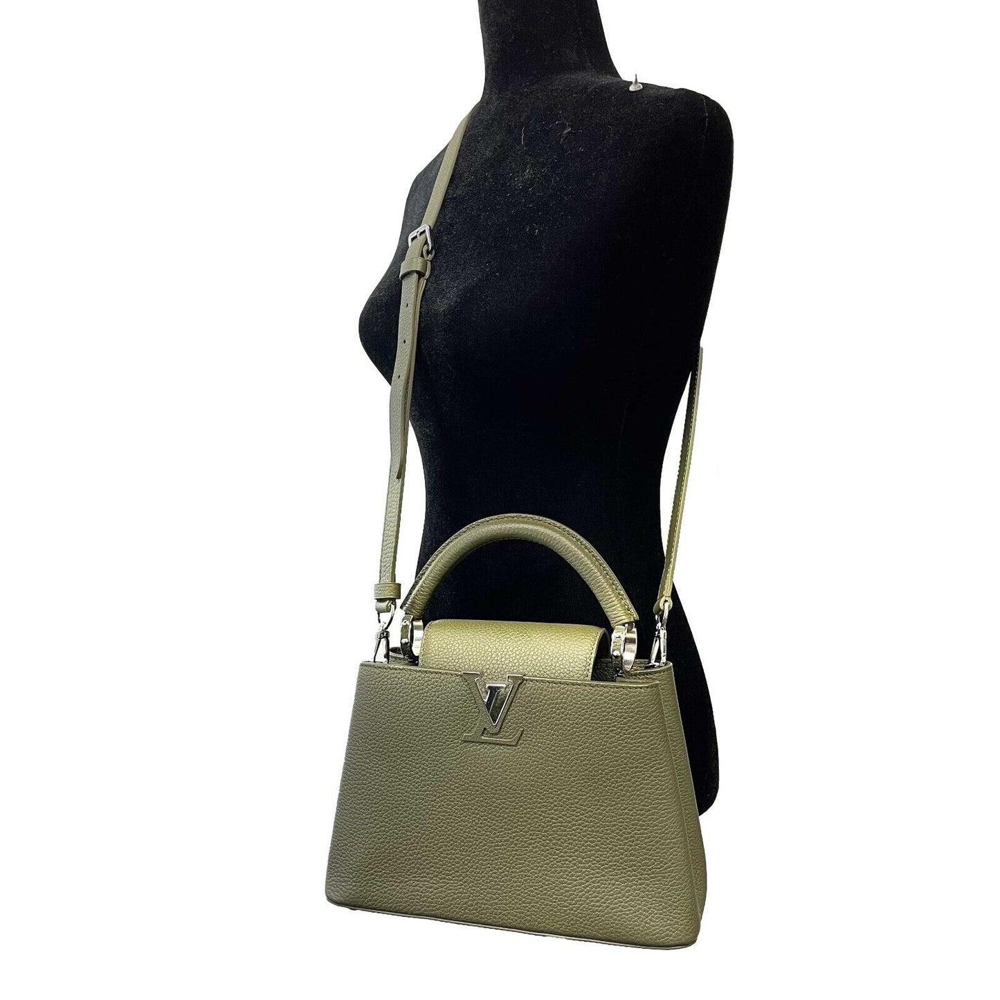 Louis Vuitton - New Capucines BB - Khaki Green Top Handle Crossbody