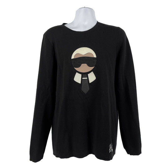 FENDI x Karl Lagerfeld - 'Karlito' Pullover - Black - IT 52 / US XL