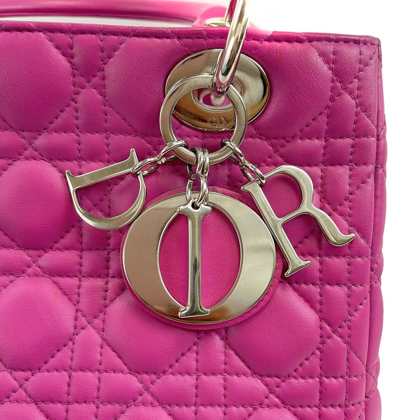 Christian Dior - Lady Dior Cannage Medium - Rani Pink Top Handle Shoulder Strap