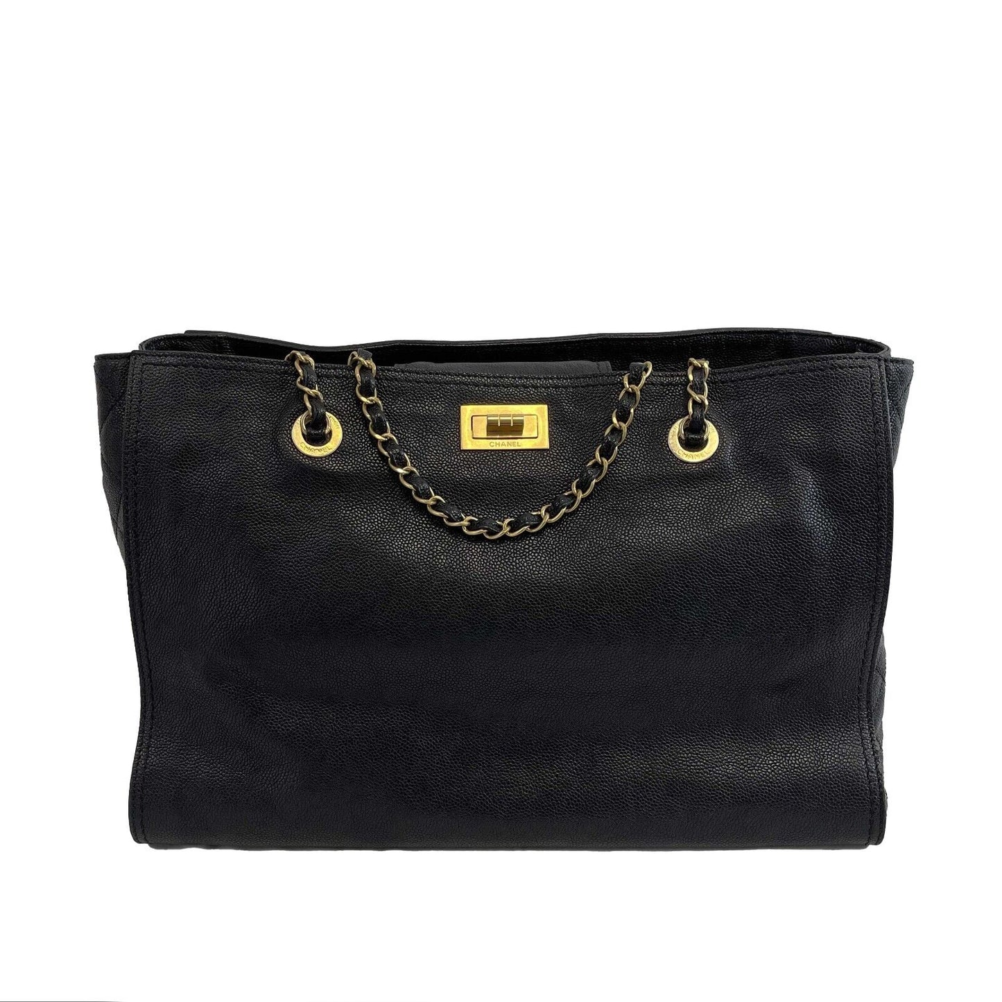 CHANEL - Caviar Large Edy Reissue Black Tote / Shoulder Bag