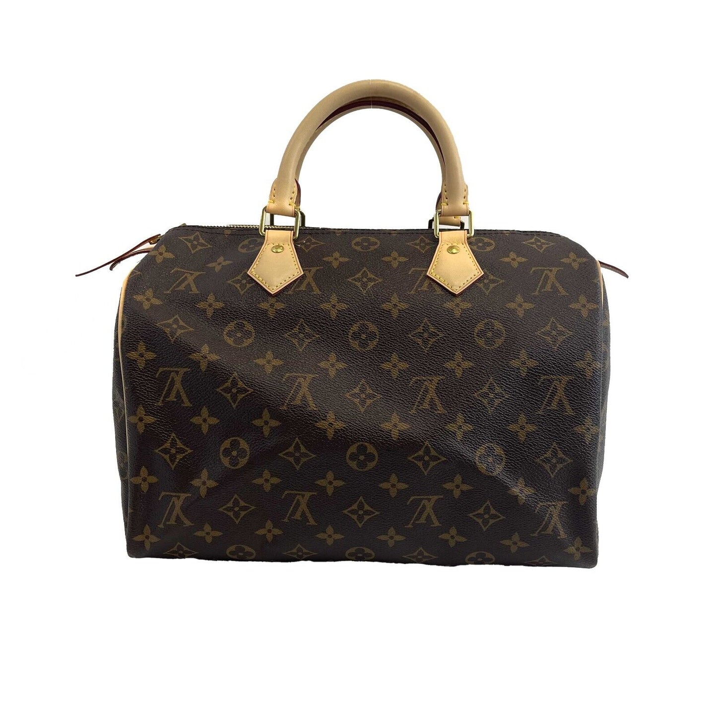 Louis Vuitton - New 30 Speedy - Brown / Beige Monogram Canvas Top Handle Bag