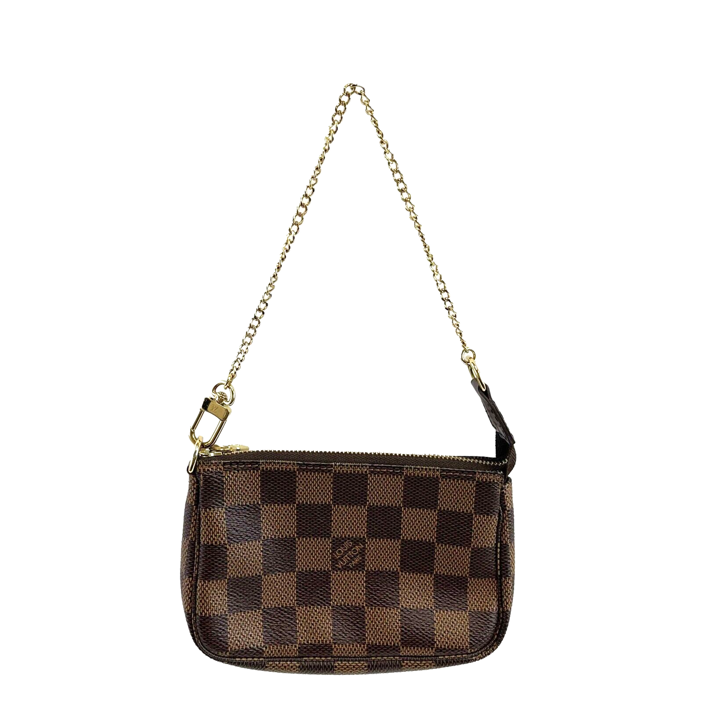 Louis Vuitton Mini Pochette Damier Ebene Brown Accessories