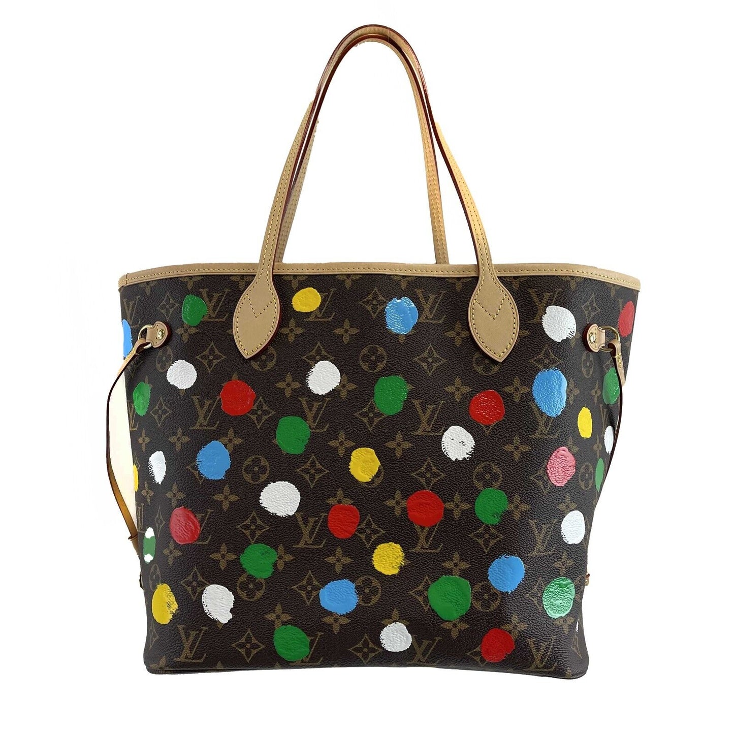 Louis Vuitton x Yayoi Kusama Monogram Neverfull MM Painted Dots NEW W/ Pochette