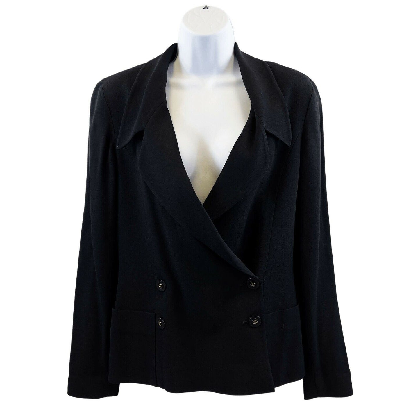 Chanel- Vintage 94P 1994 Black Blazer - Double Breasted - CC Buttons - 36 / US 6