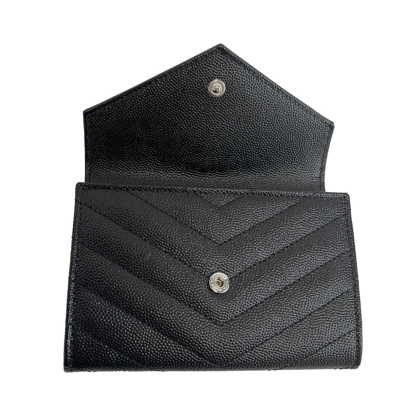 Saint Laurent - YSL - Small Envelope Wallet in Grain De Poudre Embossed Leather