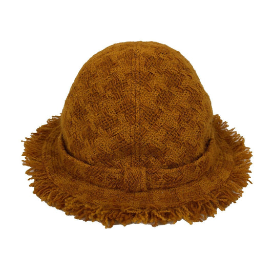 CHANEL - Vintage Orange Cloth Yarn Bucket Hat - Fringe Detail - 57 / S