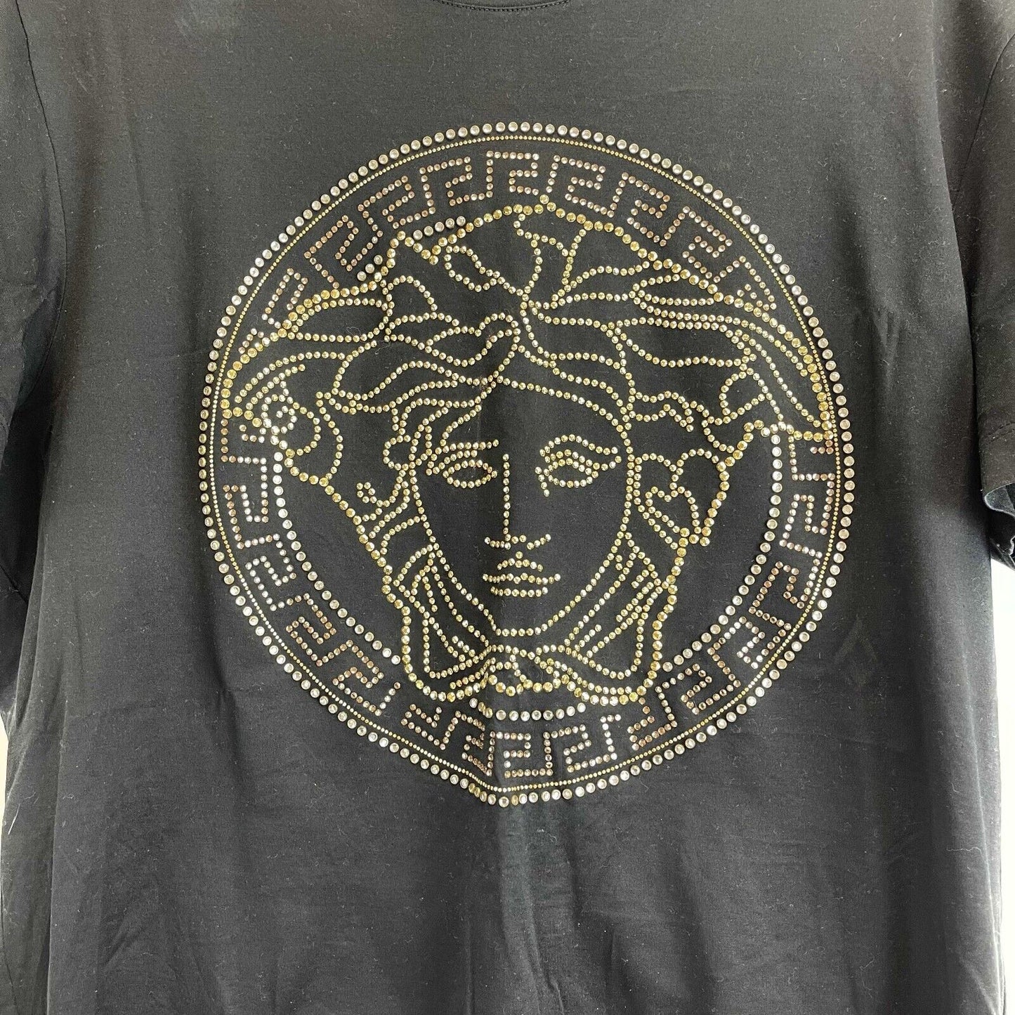 Versace - Embellished Medusa Taylor fit tee Crystals T-Shirt - Size L